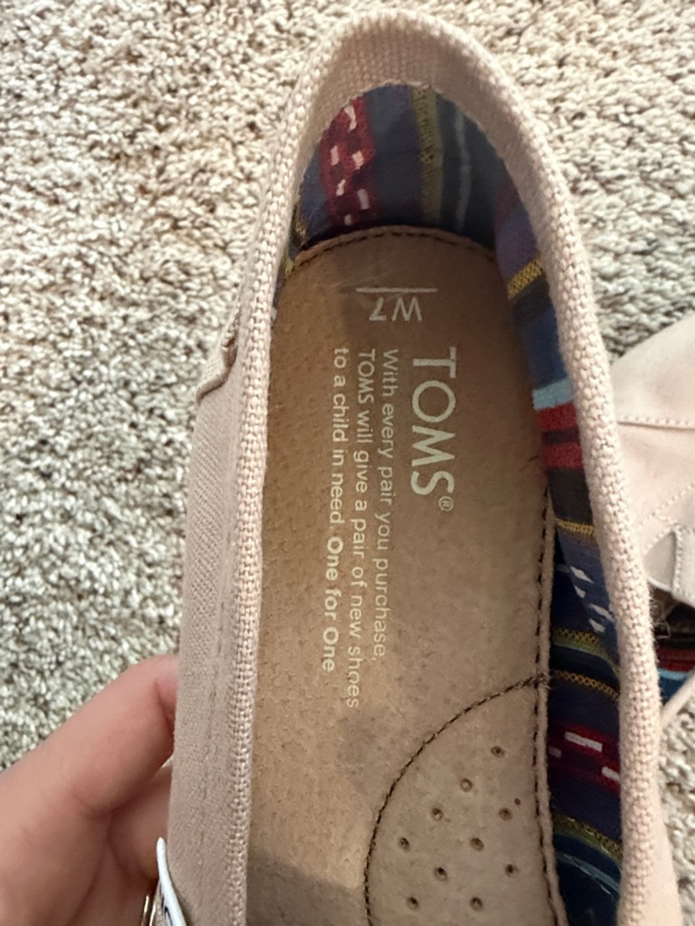 TOMS Women's Canvas Slip-On Moccasins in Nude - Picture 2 of 3